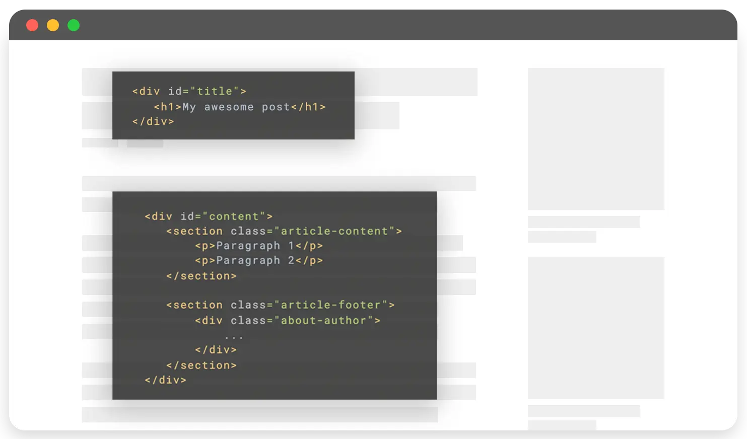 2- بخش ها با عناصر HTML تعریف می شوند